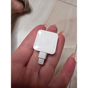 Square Magstripe Credit Card Reader for iPhone iPad Lightning Connector White